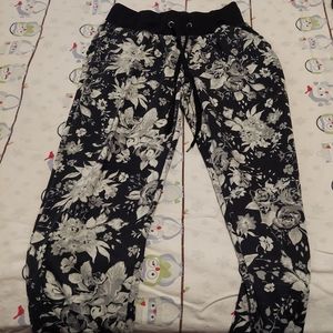 Black floral sweatpants